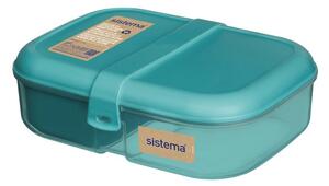 Sistema® Ocean Bound Tříkomorová krabička na oběd s nádobou na jogurt 1,1 l, mátová