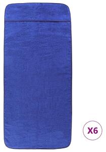 Plážové osušky 6 ks královsky modré 60 x 135 cm textil 400 GSM