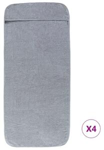 Plážové osušky 4 ks šedé 60 x 135 cm textil 400 GSM