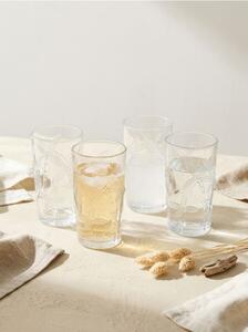 Sinsay - Sada sklenic s reliéfním vzorem palem 4 pack - clear