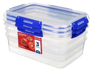 Sistema® KLIP IT PLUS™ Krabička na potraviny 4 klipy 2,2 l, 3-pack