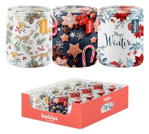 Bolsius Sklo 68x80mm Vánoční mix, vonná svíčka
