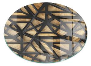 Kulaté sklo pod krbová kamna Moderní tvary s dřevěným akcentem ppkon-00033991