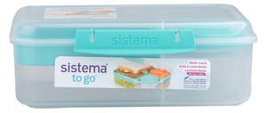 Sistema® TO GO™ Tříkomorová krabička s nádobou na jogurt a 2 tácky 1,65 l, mátová
