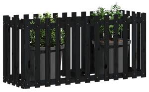 Vyvýšený záhon plotový design černý 150x50x70 cm masiv borovice
