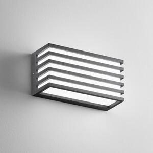 INTEC LED venkovní nástěnné svítidlo Dukrot, antracitová, šířka 22 cm, kov, Černá, Hliník, Moderní