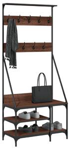 Stojan na oblečení s prostorem pro obuv hnědý dub 80x40x184 cm