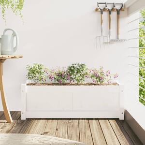 Zahradní truhlík bílý 90 x 31 x 31 cm masivní borové dřevo