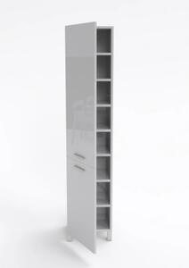 Vysoká koupelnová skříňka 50x20x188 cm stojąca biały połysk SW5