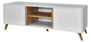 TV stolek/skříňka Barbara 150 WL05 (bílá/bílá/dub craft zlatý)