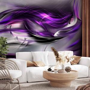 Fototapeta Abstrakce - vzor fialově růžových vln na šedém pozadí s odleskem