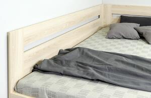 Rohová postel Richardo 120x200 s úložným prostorem a roštem, pravá