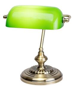 Rabalux 4038 Bank Klasická stolní lampička | E27 | Barevný kov | Bronz | Zelená - r-4038
