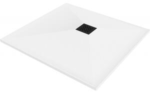 Mexen Stone+ čtvercový kompozitní sprchový kout 70 x 70 cm, bílý, černá maska - 44107070-B