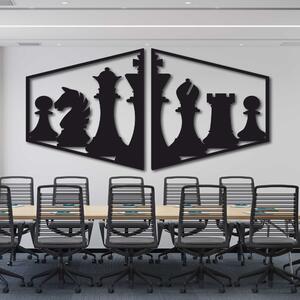 Elegantní obraz na stěnu šachové figurky - MIVAL | SENTOP: Preglue - Bílá barva 40 x 20 cm 4085-60957 PR0417 plywood