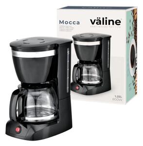 Elektrický překapávač na kávu Väline Mocca, 10 šálků, 800W, 1,25 l, černý, 3 roky záruka
