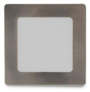 Prémiový přisazený LED panel 6W 420lm, denní, čtvercový, matný chrom, 3 roky