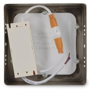Prémiový přisazený LED panel 6W 420lm, denní, čtvercový, matný chrom, 3 roky