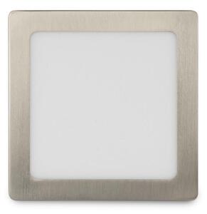 Prémiový přisazený LED panel 12W 950lm, denní, čtvercový, matný chrom, 3 roky