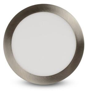 Prémiový přisazený LED panel 18W 1490lm, denní, kruhový, matný chrom, 3 roky