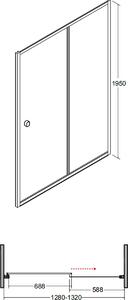 Besco Duo Slide sprchové dveře 130 cm posuvné chrom lesk/průhledné sklo DDS-130