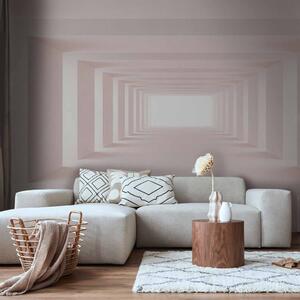 Fototapeta Futuristický interiér - světle růžový prostor s 3D sloupy