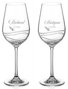 Svatební skleničky na víno Venezia s krystaly Swarovski 2 ks