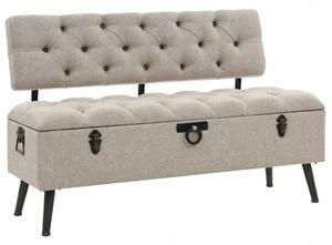 Lavička s úložným prostorem vintage 110x52x75 cm, krémová