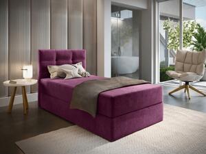 Čalouněná postel boxspring GLORIEN 80x200 cm purpurová Matrace: Matrace Bonell pružinová