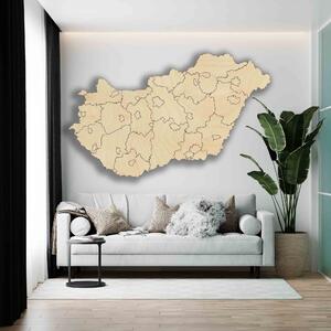 SENTOP | Dřevěná nástěnná mapa Maďarska - 40 kusů | SENTOP M005
