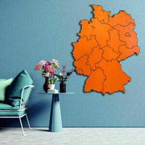 Dřevěná nástěnná mapa Německo - 16 dílků | DOUU: Přírodní překližka - Topol přírodní 45 x 60 cm 4182-65631 M004