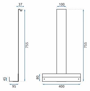 Rea - Koupelnová závěsná polička TORI - inox - 75,5x40 cm
