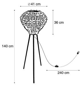 Orientální stojací lampa béžová s korálky - Moti