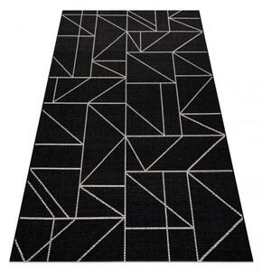 Dywany Luszczow Kusový koberec SIZAL FLOORLUX 20605 Černá / stříbrný TROJÚHELNÍK, GEOMETRICKÝ Rozměr koberce: 60 x 110 cm