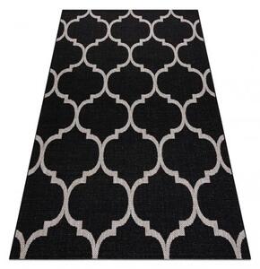 Dywany Luszczow Kusový koberec SIZAL FLOORLUX 20608 Maroko, Jetel, Mříž, černá, stříbrný Rozměr koberce: 140 x 200 cm