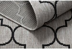 Dywany Luszczow Kusový koberec SIZAL FLOORLUX 20607 Marocká mřížka stříbrný / Černá Rozměr koberce: 80 x 150 cm