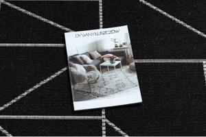 Dywany Luszczow Kusový koberec SIZAL FLOORLUX 20605 Černá / stříbrný TROJÚHELNÍK, GEOMETRICKÝ Rozměr koberce: 60 x 110 cm