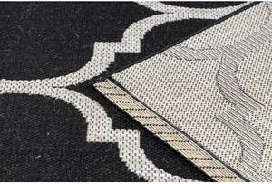 Dywany Luszczow Kusový koberec SIZAL FLOORLUX 20608 Maroko, Jetel, Mříž, černá, stříbrný Rozměr koberce: 80 x 150 cm