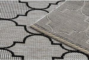 Dywany Luszczow Kusový koberec SIZAL FLOORLUX 20607 Marocká mřížka stříbrný / Černá Rozměr koberce: 140 x 200 cm