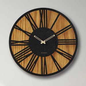 SENTOP | Moderní dřevěné nástěnné hodiny Designové hodiny | SENTOP HDFK029-dub analogové