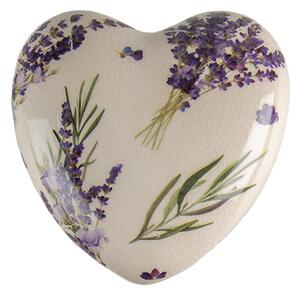 Keramické dekorační srdce s levandulí Lavandie L – 11x11x4 cm