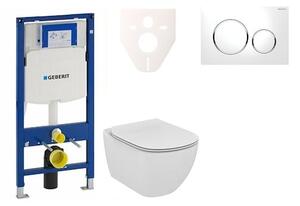 Cenově zvýhodněný závěsný WC set Geberit do lehkých stěn / předstěnová montáž + WC Ideal Standard Tesi 111.300.00.5NF4