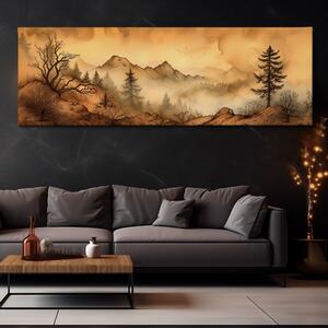 Obraz na plátně - V mlhavých pustých horách FeelHappy.cz Velikost obrazu: 120 x 40 cm
