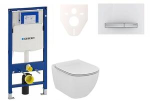 Cenově zvýhodněný závěsný WC set Geberit do lehkých stěn / předstěnová montáž + WC Ideal Standard Tesi 111.300.00.5NF8