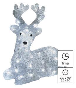EMOS LED vánoční jelínek Dery s časovačem 27 cm studená bílá