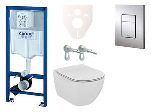 Cenově zvýhodněný závěsný WC set GROHE do lehkých stěn / předstěnová montáž + WC Ideal Standard Tesi 38528SET-KF