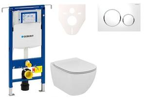 Cenově zvýhodněný závěsný WC set Geberit do lehkých stěn / předstěnová montáž + WC Ideal Standard Tesi 111.355.00.5NF4