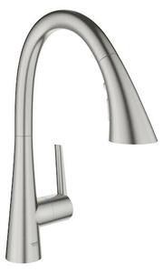 Dřezová baterie GROHE Zedra s vytahovací sprškou, 3 proudy supersteel 32294DC2