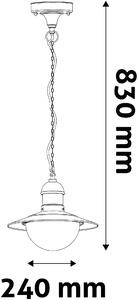 Avide AOLHE27-IMP-AN IMPERIAL - Venkovní závěsné svítidlo v šedé antracitové barvě, 1 x E27, IP44 42421 (Venkovní závěsná lampa na řetězu, antracit)