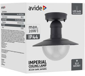 Avide AOLCE27-IMP-AN IMPERIAL - Venkovní stropní svítidlo v antracitové barvě, 1 x E27, IP44 42322 (Venkovní stropní svítidlo nejen do pergoly, antracit)